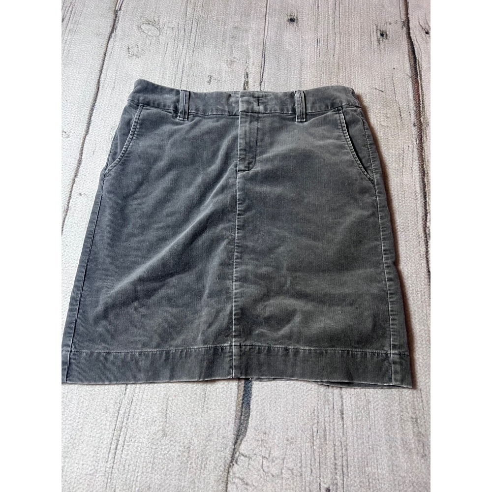 Eddie Bauer Corduroy Skirt Women 10 Grey‎ Excellent Fine Wale Cotton Blend Mini